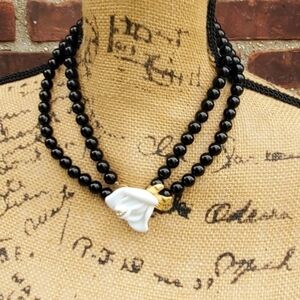 Kenneth Jay Lane vintage Rose‎ necklace